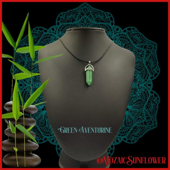 ✨3 FOR $18✨Handcrafted Green Aventurine Leather Cord With Extension Chain Unisex - Picture 2 of 4